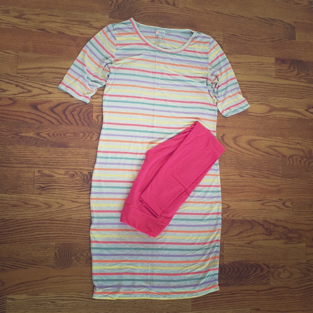 Lularoe Julia dress size Large, leggings OS